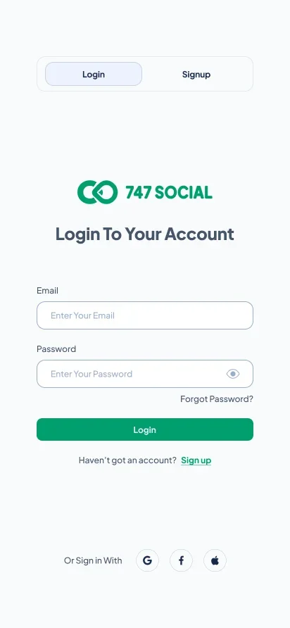 747 Social Casino - Login